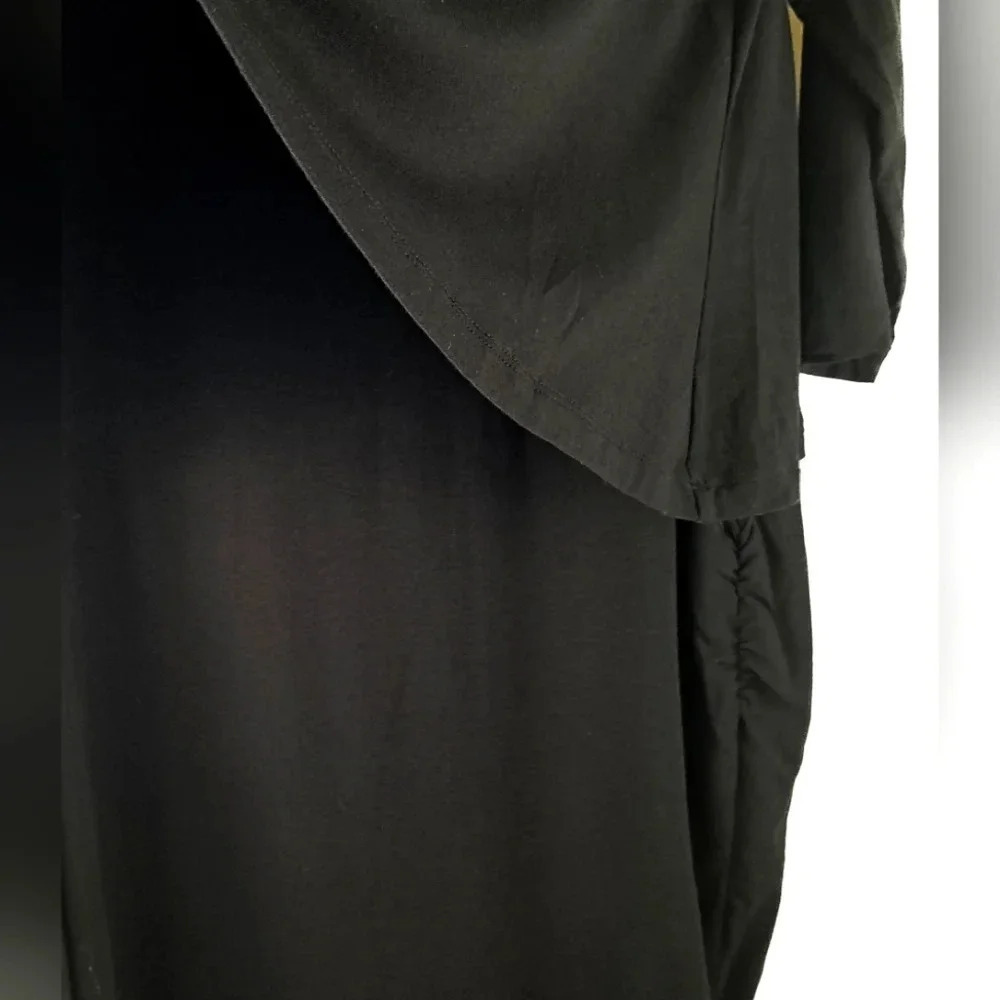 NWT Banana Republic Black Jersey Knit 3/4 Sleeve Layer Dress sz L - Picture 3 of 8
